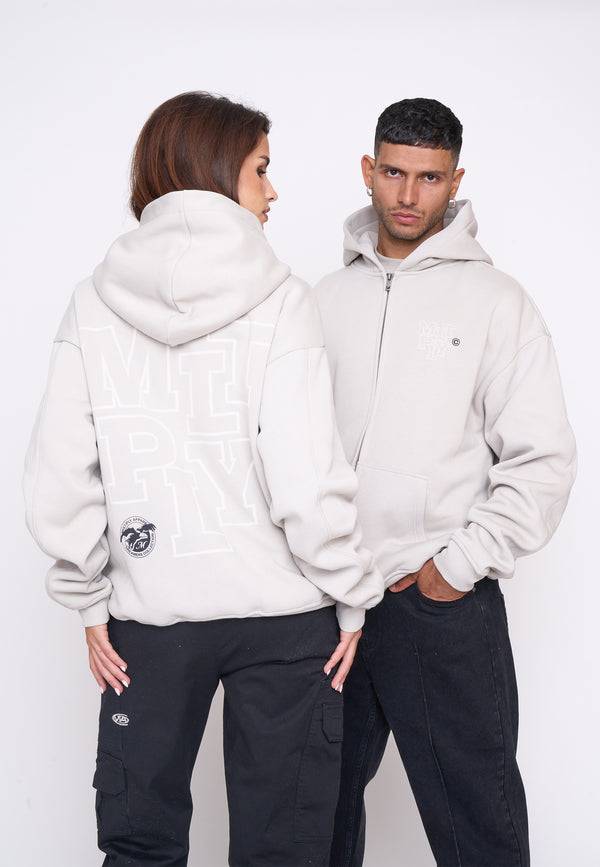 Multiply Spparel Oversize Zip Hoodie LIBRARY Dove Versandkostenfrei