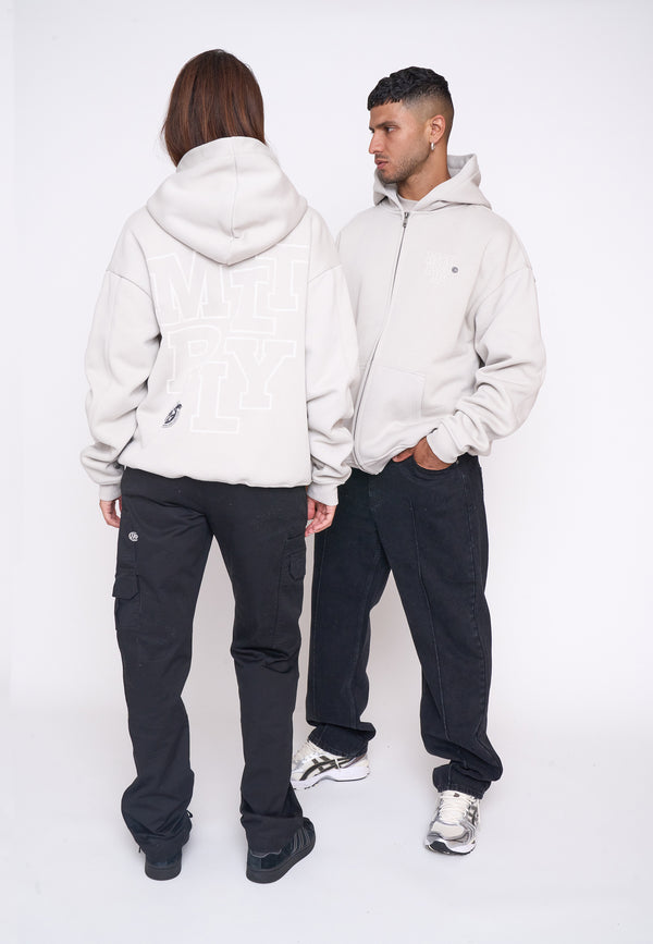 Multiply Spparel Oversize Zip Hoodie LIBRARY Dove Versandkostenfrei