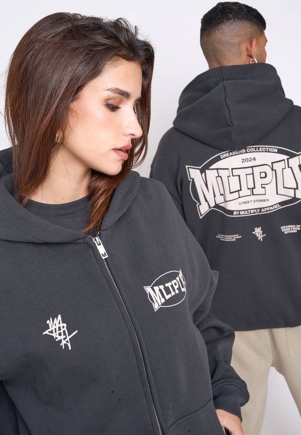 Multiply Spparel Oversize Zip Hoodie STREET Black Soda Großer Ausverkauf