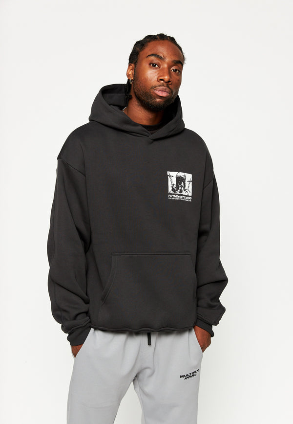 Multiply Spparel Oversize Hoodie HEAVY BURDEN Black soda Washed Begrenztes Angebot