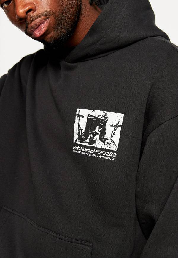 Multiply Spparel Oversize Hoodie HEAVY BURDEN Black soda Washed Begrenztes Angebot