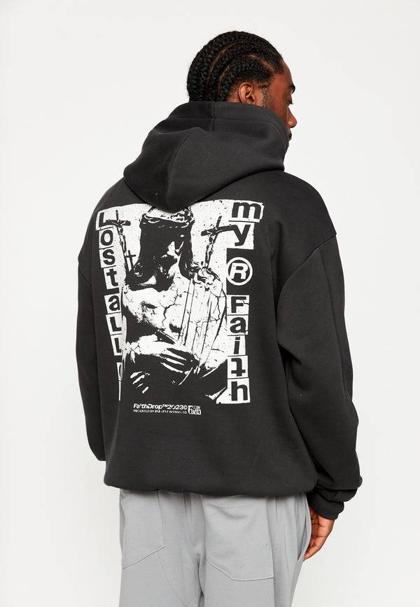 Multiply Spparel Oversize Hoodie HEAVY BURDEN Black soda Washed Begrenztes Angebot