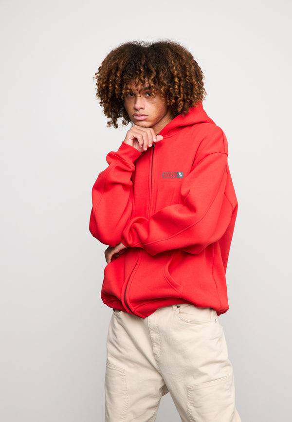 Multiply Spparel Oversize Zip Hoodie PAROLE Flame Scarlet Heißer Verkauf