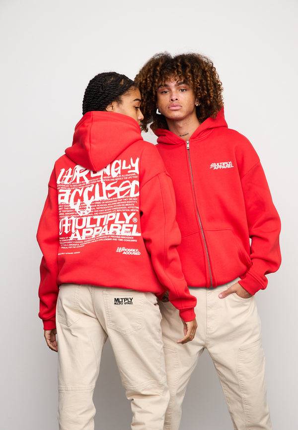 Multiply Spparel Oversize Zip Hoodie TRIAL Flame Scarlet Top Angebot