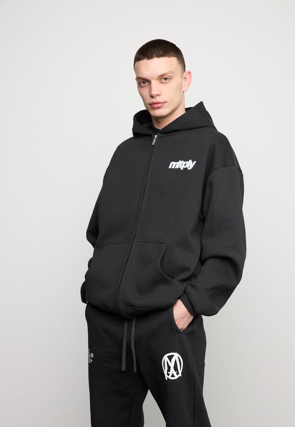 Multiply Spparel Oversize Zip Hoodie HEAT Black Soda Washed Blitzangebot