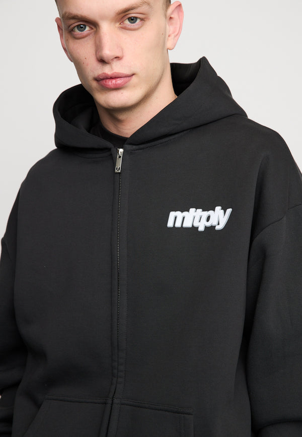Multiply Spparel Oversize Zip Hoodie HEAT Black Soda Washed Blitzangebot
