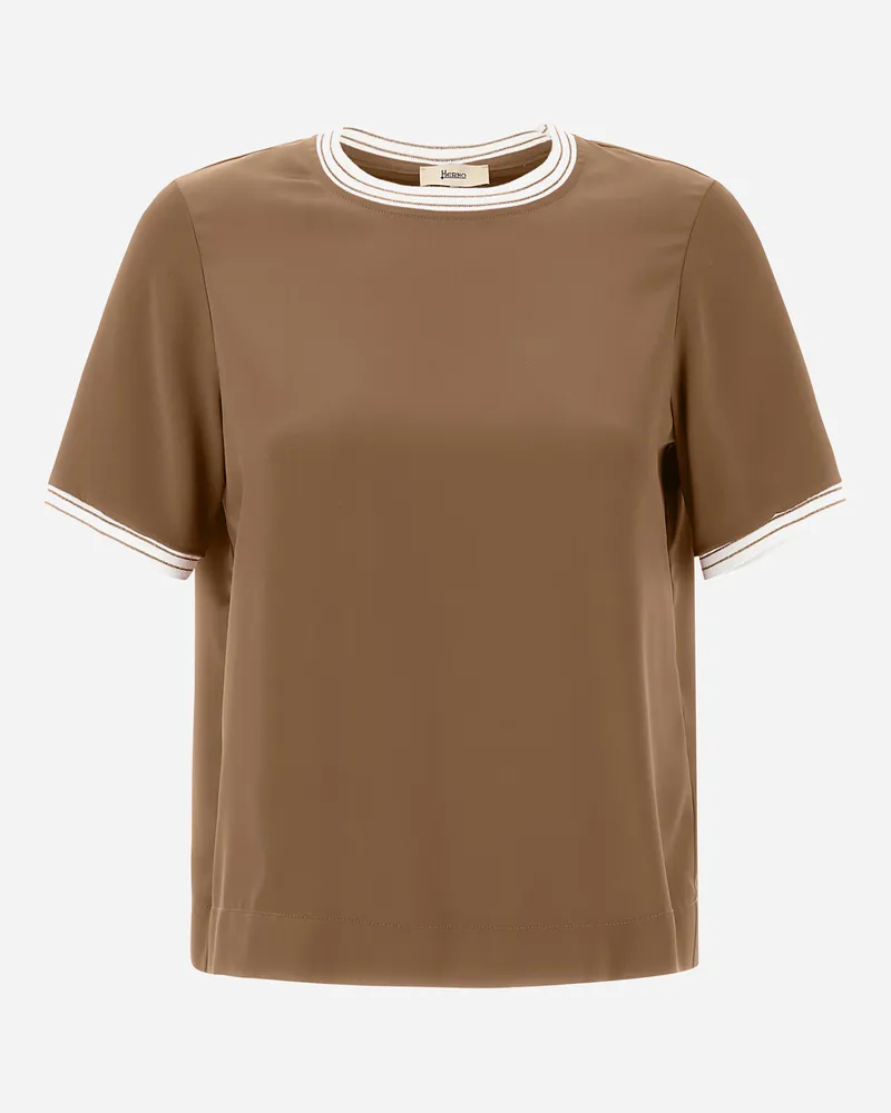 Herno Casual Satin T Shirt Sand