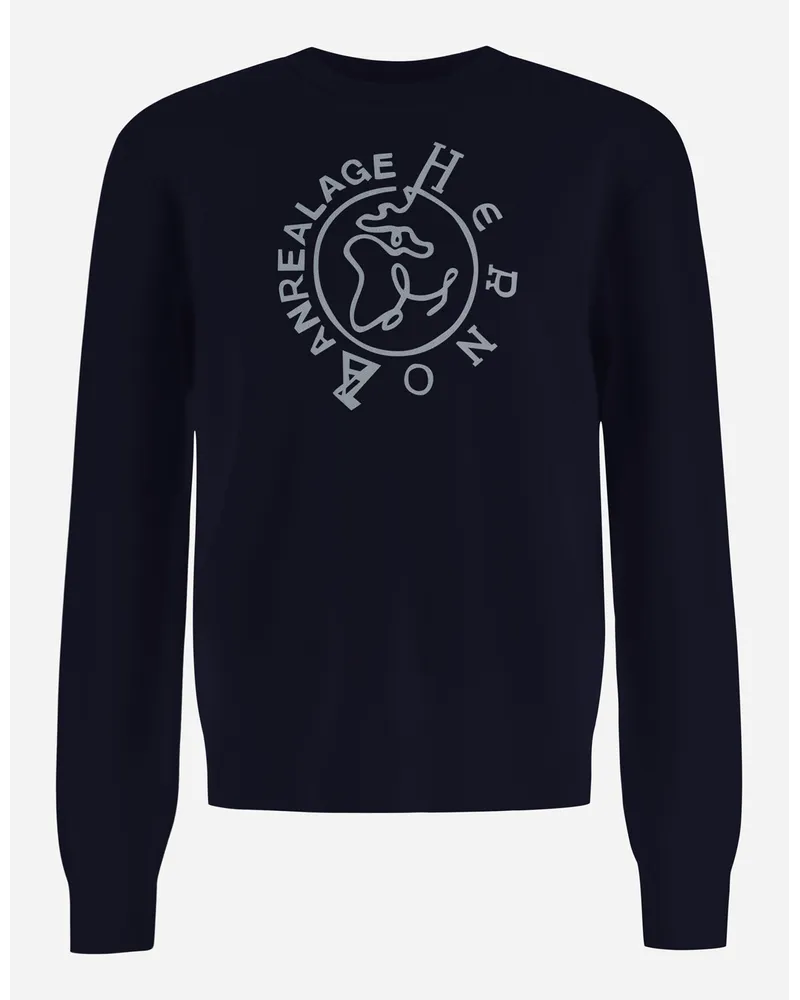 Herno Globe Pullover Aus Photocromatic Knit Blau Meist gekauft