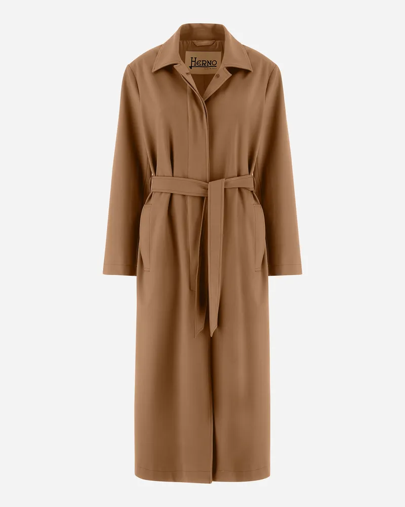 Herno Regenmantel Aus Soft Wool Camel Fabrikverkauf
