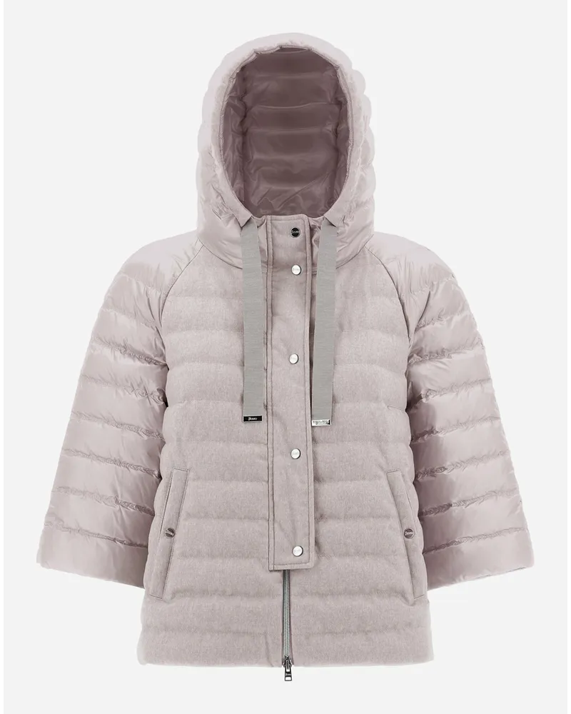 Herno Cashmere Silk Und Nylon Ultralight Jacke In A Form Perlgrau Blitzverkäufe