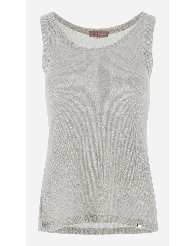 Herno Top Resort Aus Lurex Summer Ribs Hellgrau im Angebot