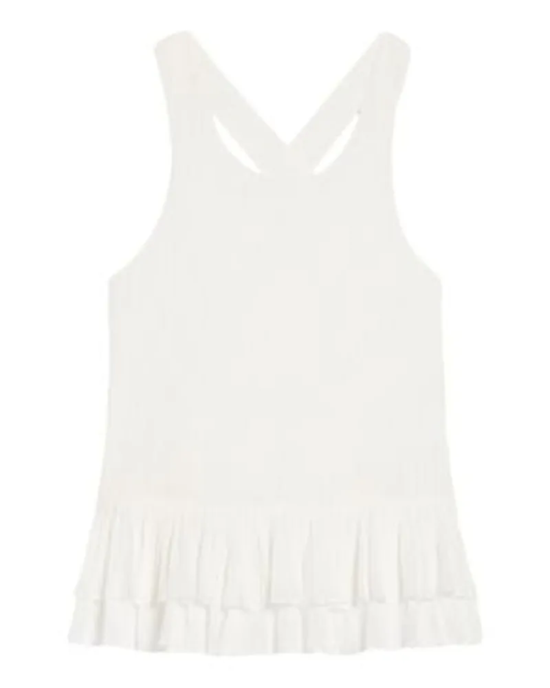 Claudie Pierlot Kurzes Top Mit Volantbesatz White Hotsell