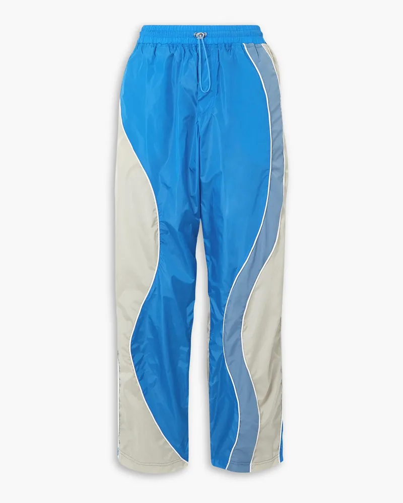 AHLUWALIA Jogginghose Aus Shell Incolour Block Optik Blau Große Rabatte