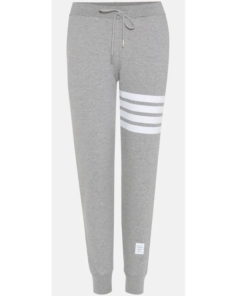Thom Browne Jogginghose Aus Baumwolle Mit Streifen Grau Online