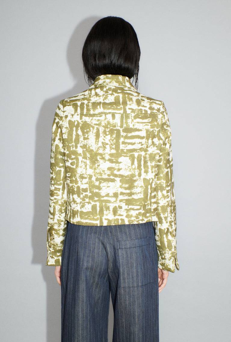 Odeeh Blow-Up Texture Jacke, Goldolive Schlussverkauf