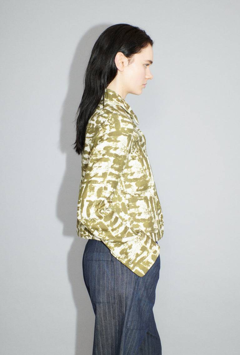 Odeeh Blow-Up Texture Jacke, Goldolive Schlussverkauf