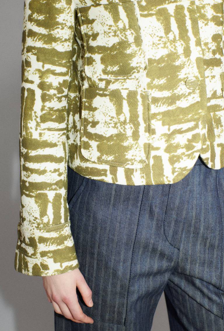 Odeeh Blow-Up Texture Jacke, Goldolive Schlussverkauf