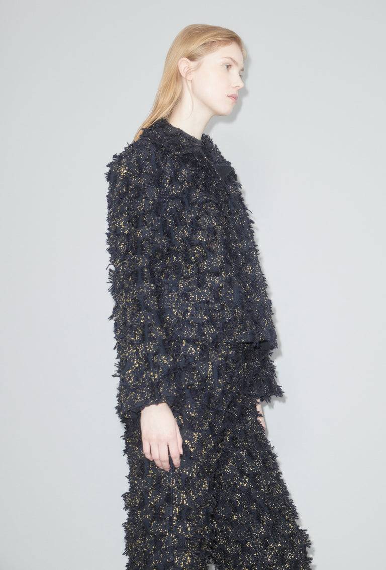Odeeh Gold Sprinkled Fringes Jacke, Midnight Fabrikverkauf