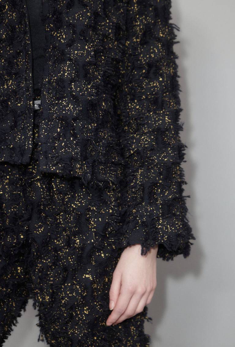 Odeeh Gold Sprinkled Fringes Jacke, Midnight Fabrikverkauf