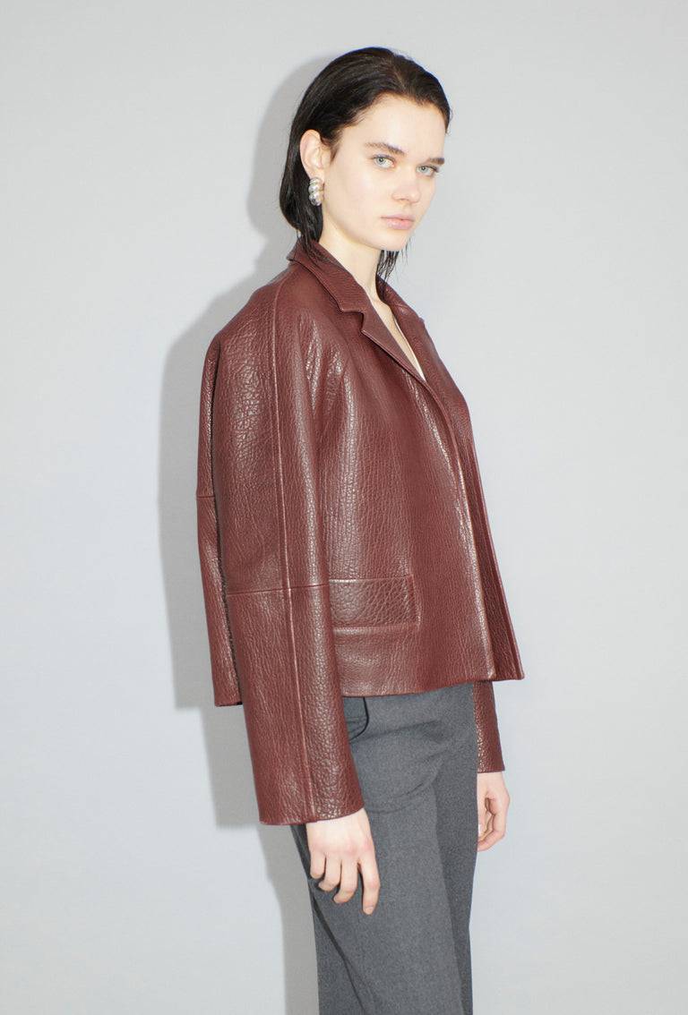Odeeh Grainy Lamb Nappa Jacke, Chestnut Red Outlet