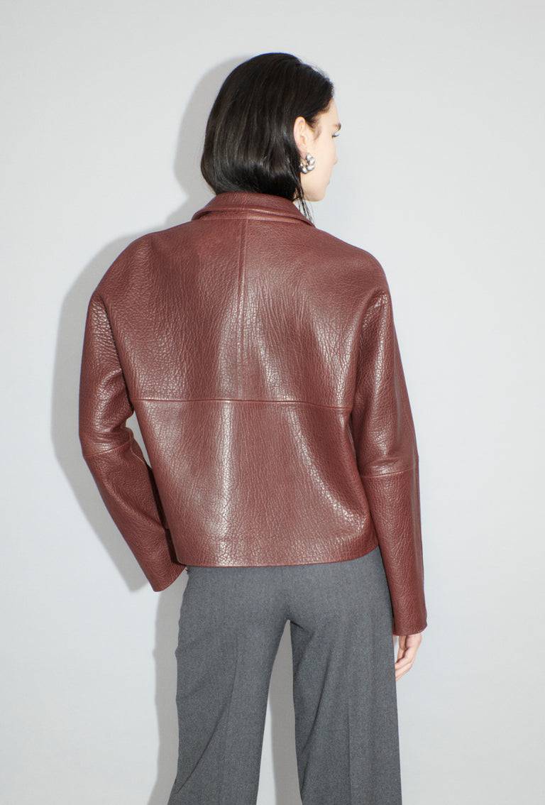 Odeeh Grainy Lamb Nappa Jacke, Chestnut Red Outlet