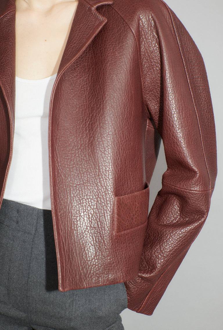 Odeeh Grainy Lamb Nappa Jacke, Chestnut Red Outlet