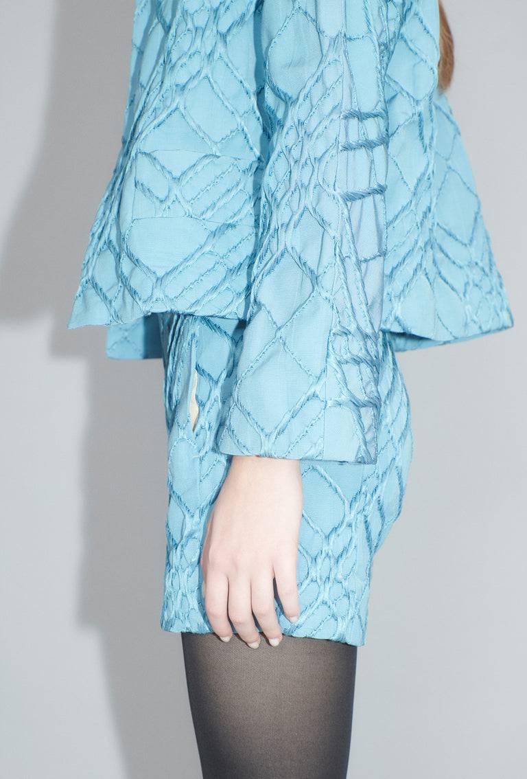 Odeeh Relief Rhombs Jacke, Himmelblau Günstiger Verkauf