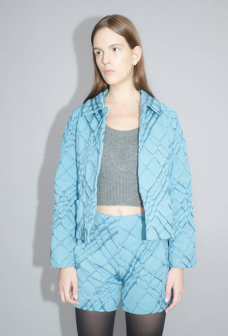 Odeeh Relief Rhombs Jacke, Himmelblau Günstiger Verkauf