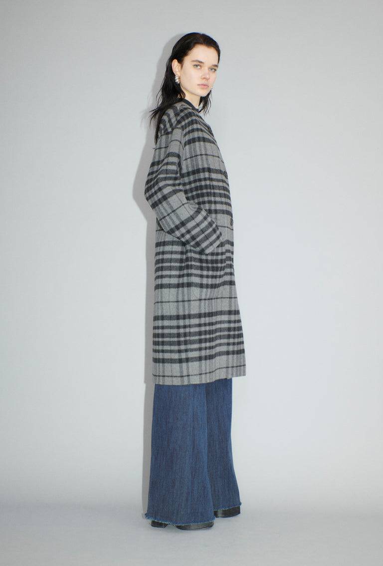 Odeeh Double Check Mantel, Flannel Grey Fabrikverkauf
