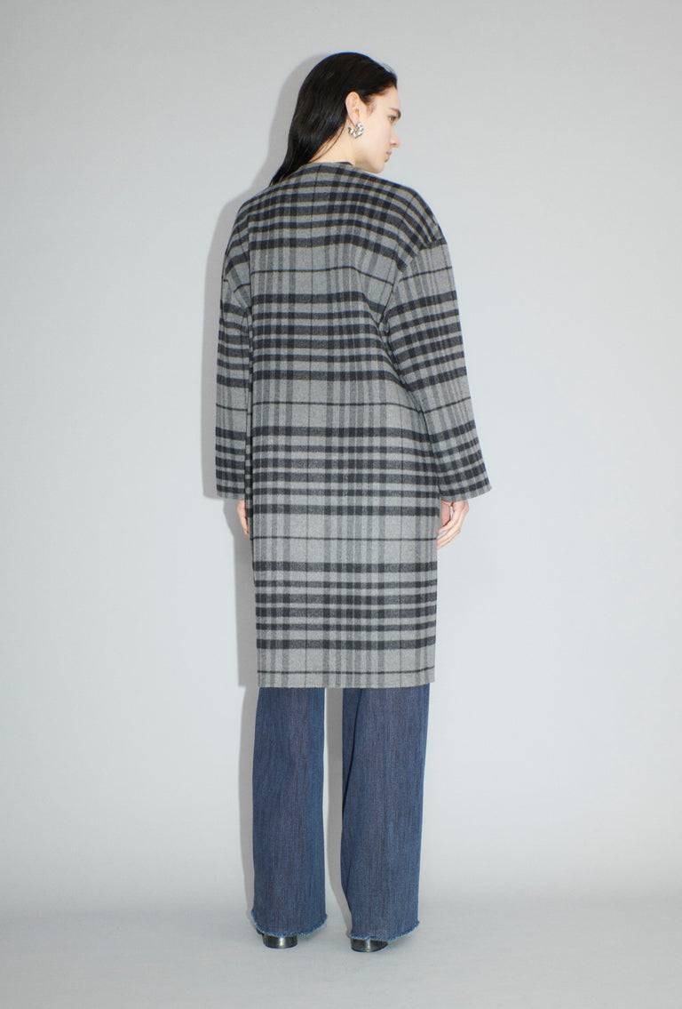 Odeeh Double Check Mantel, Flannel Grey Fabrikverkauf