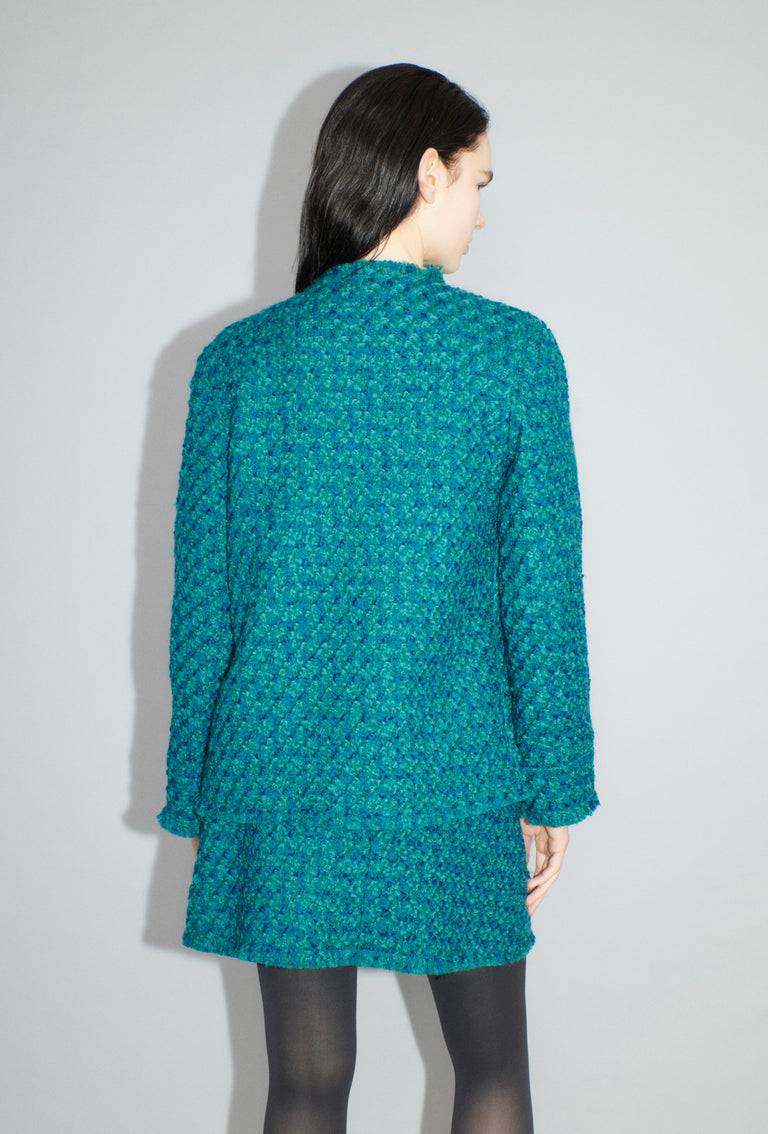Odeeh Bouclé Tweed Jacke, Dark Peacock Blitzverkäufe