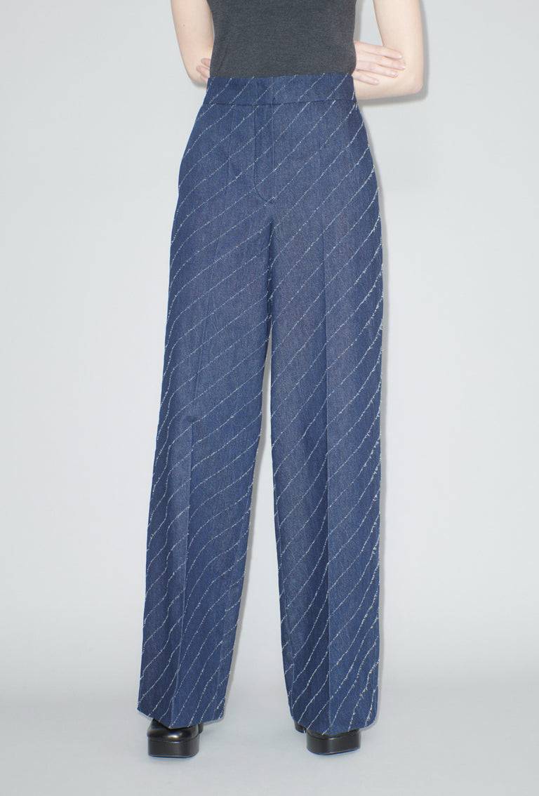 Odeeh Diagonal Filcoupè Denim Hose, Indigo