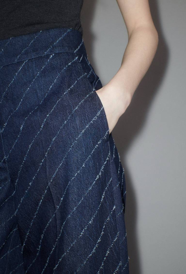 Odeeh Diagonal Filcoupè Denim Hose, Indigo Online