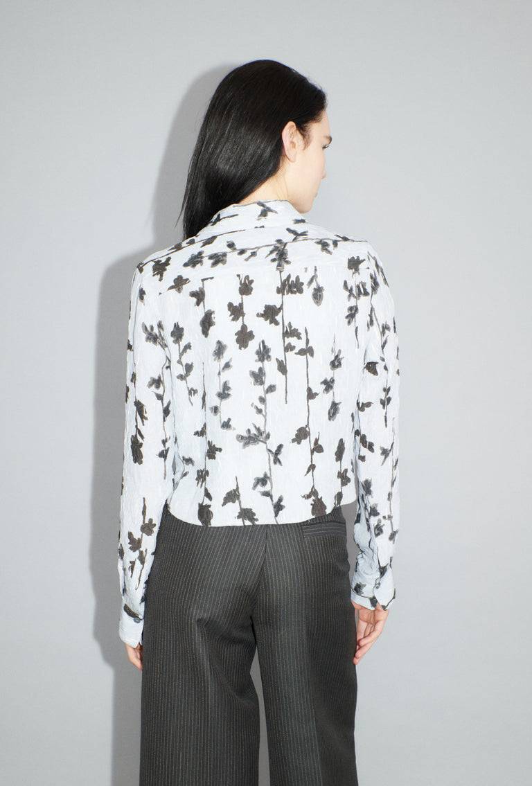 Odeeh Flower Items on Crushed Crepe Bluse, Airblue Outlet
