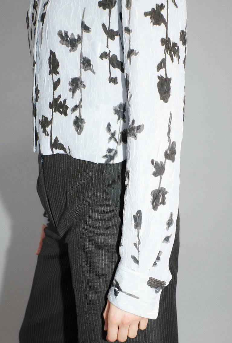 Odeeh Flower Items on Crushed Crepe Bluse, Airblue Outlet