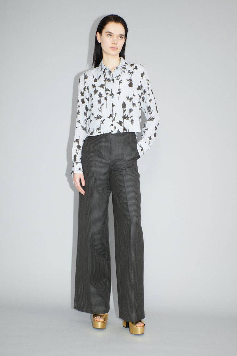 Odeeh Flower Items on Crushed Crepe Bluse, Airblue Outlet