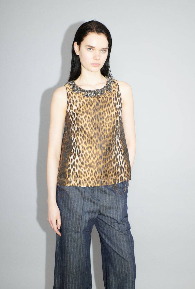 Odeeh Leopard Jaquard Top, Hazelnut Hotsell