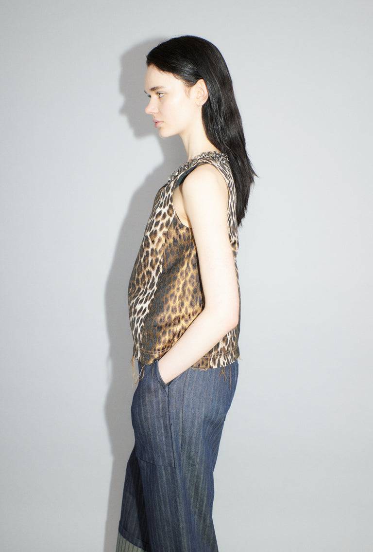 Odeeh Leopard Jaquard Top, Hazelnut Hotsell