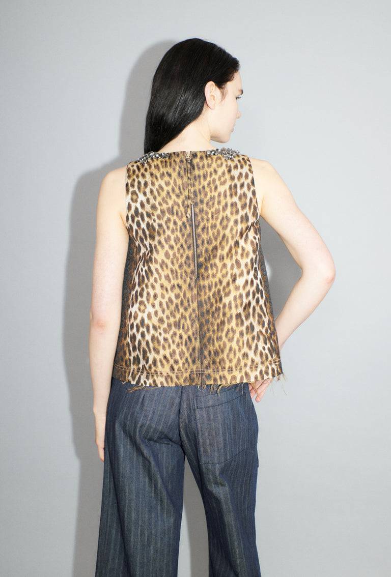 Odeeh Leopard Jaquard Top, Hazelnut Hotsell
