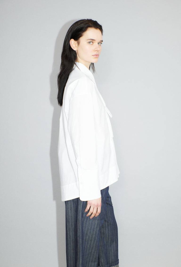 Odeeh Crushed Popeline Bluse, White im Angebot