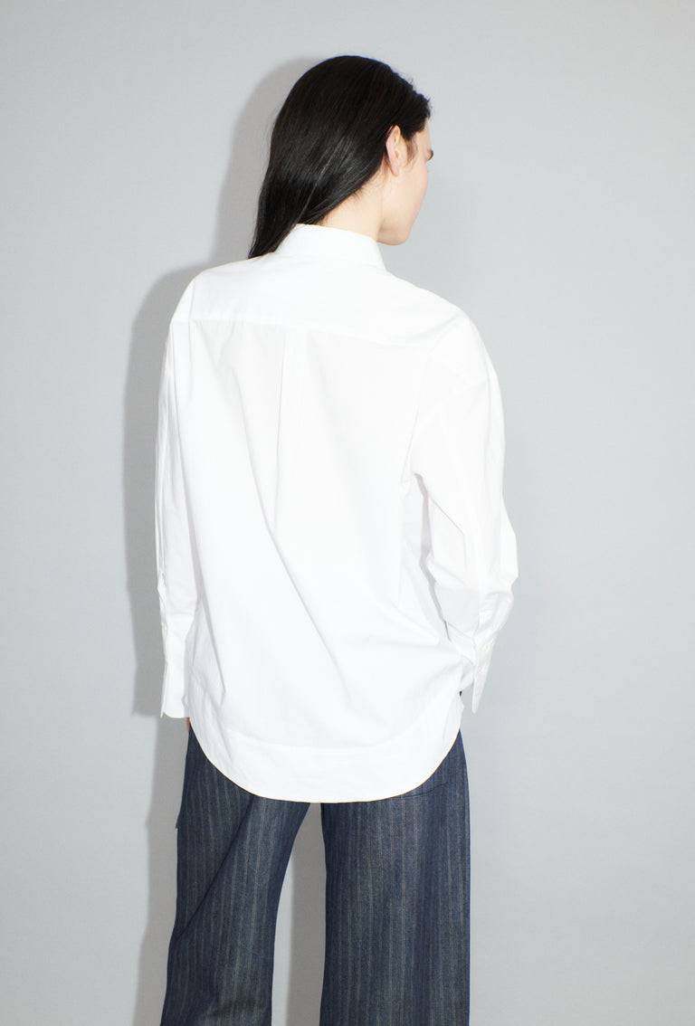 Odeeh Crushed Popeline Bluse, White im Angebot