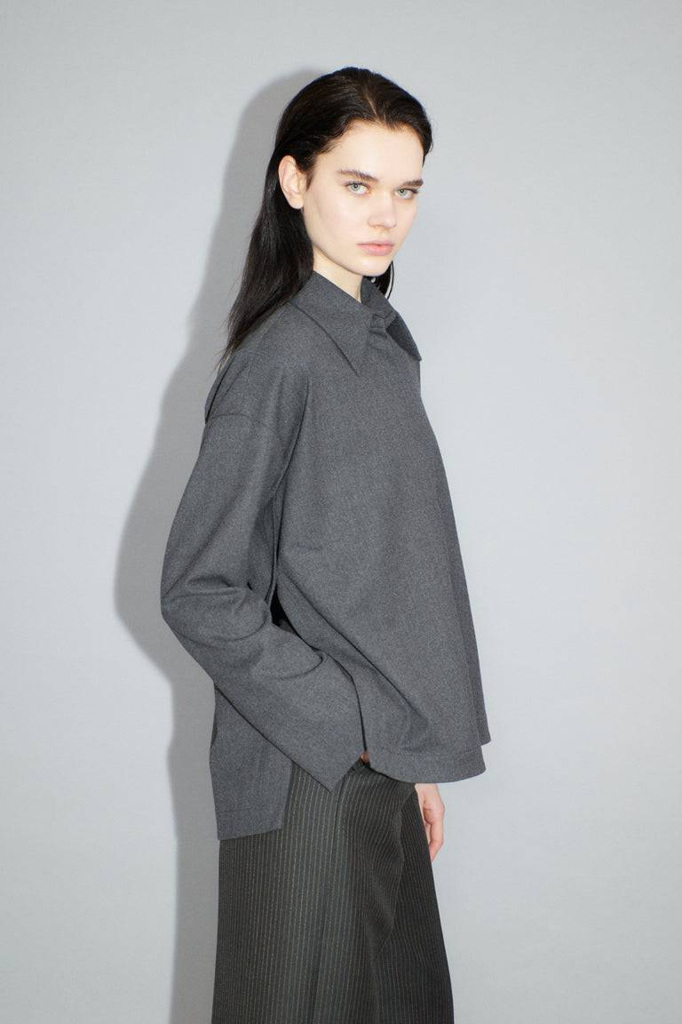 Odeeh Stretch Flannel Bluse, Granite Schlussverkauf