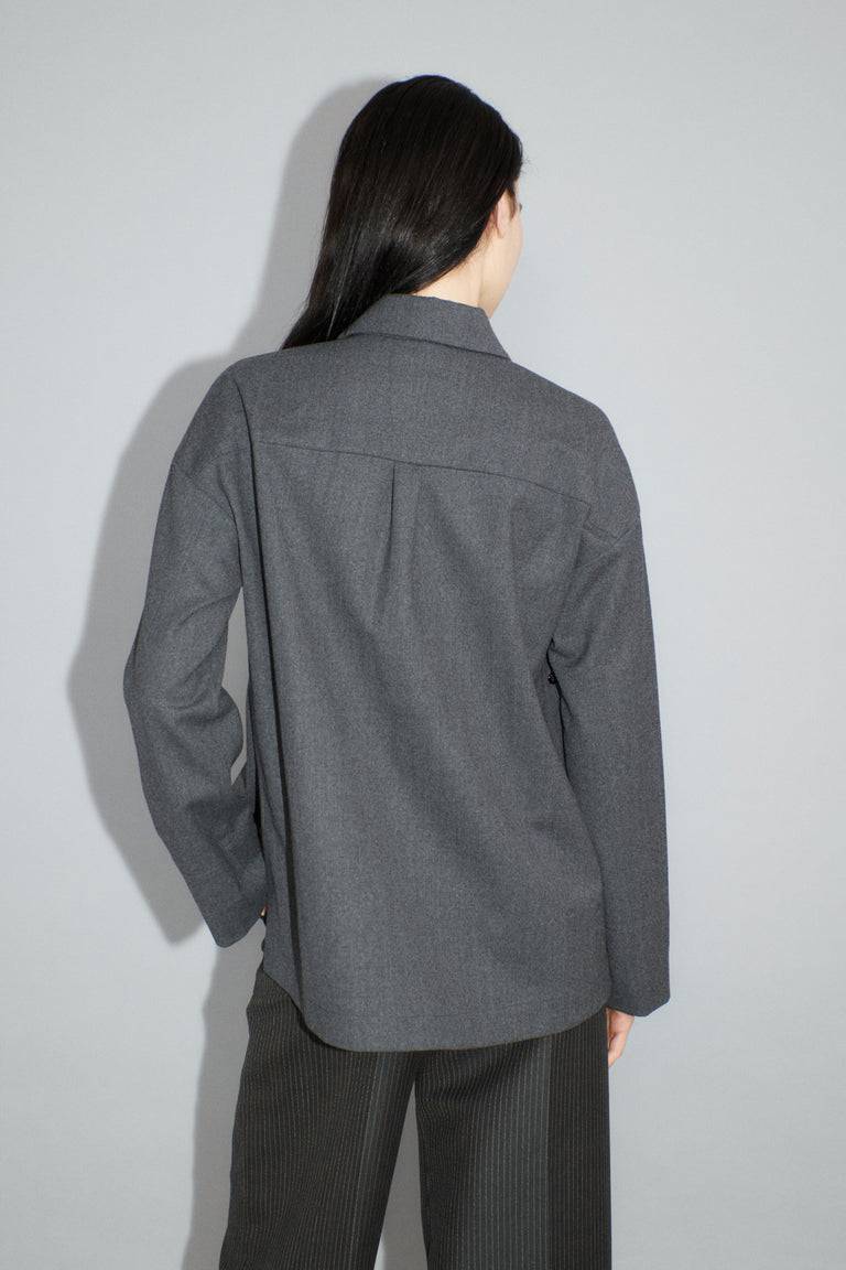 Odeeh Stretch Flannel Bluse, Granite Schlussverkauf