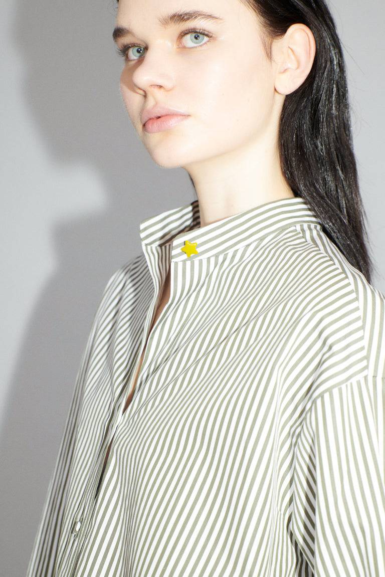 Odeeh Shirt Stripes Bluse, Dark Khaki Günstiger Verkauf