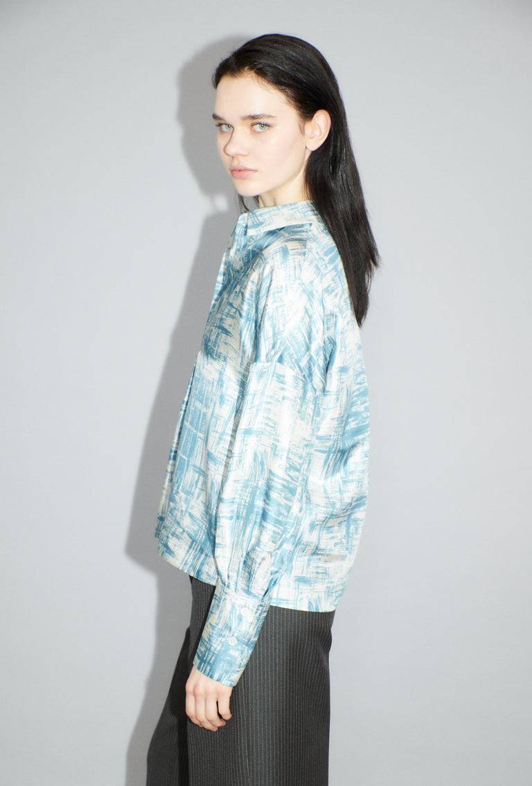Odeeh Paintbrush Texture Bluse, Nordic Blue Fabrikverkauf