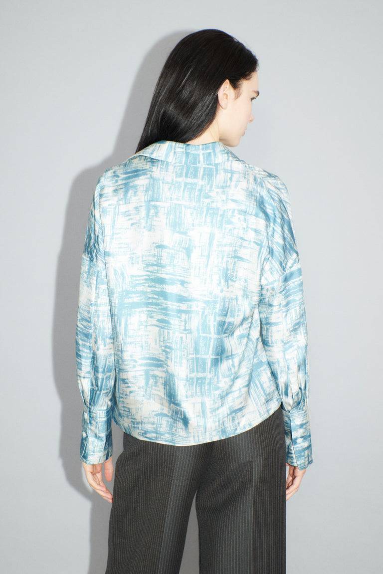 Odeeh Paintbrush Texture Bluse, Nordic Blue Fabrikverkauf