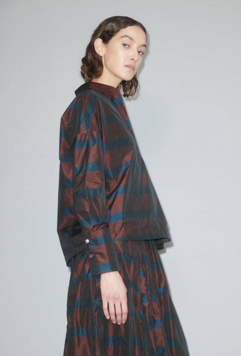 Odeeh Striped Taffeta Bluse, Burgundy Angebote