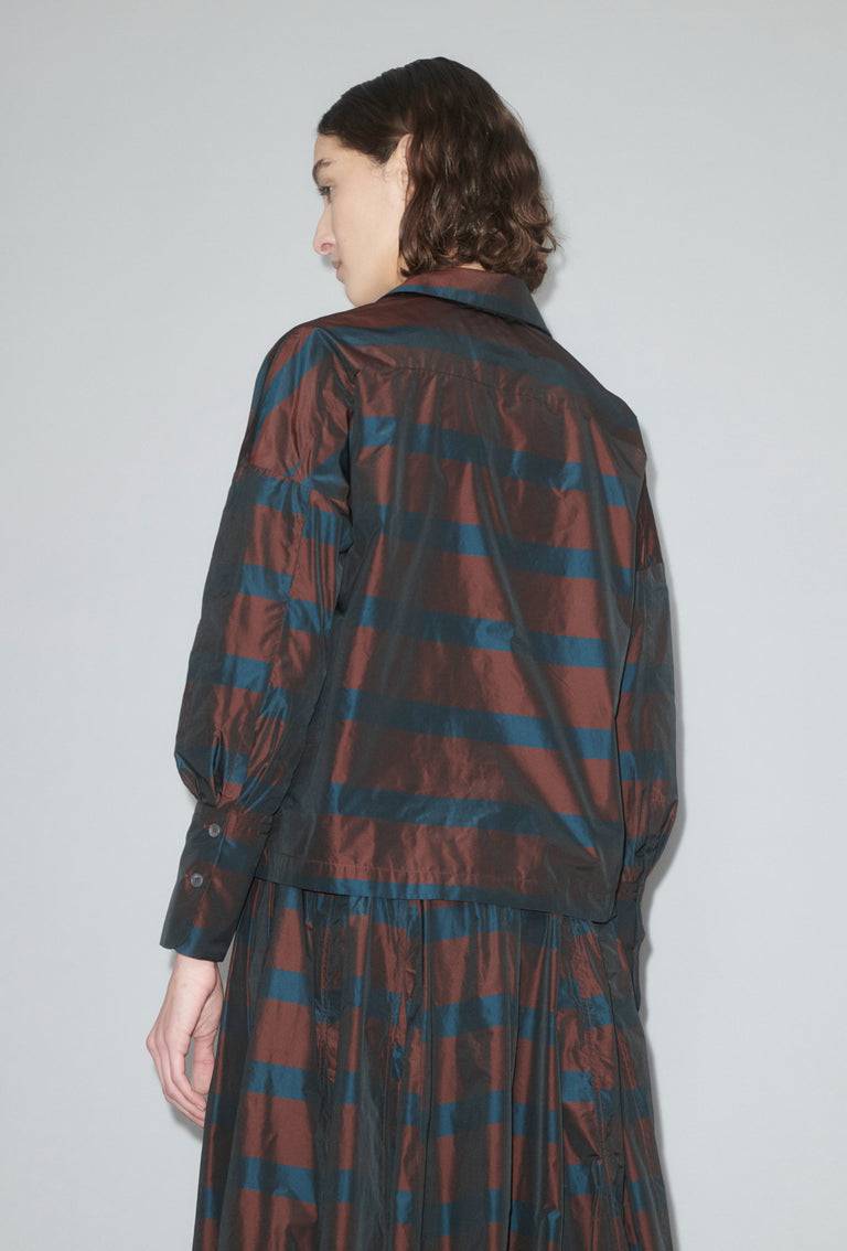 Odeeh Striped Taffeta Bluse, Burgundy Angebote
