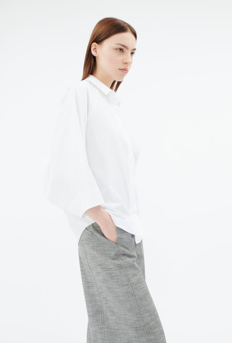 Odeeh Cotton Popeline Bluse, White Hotsell