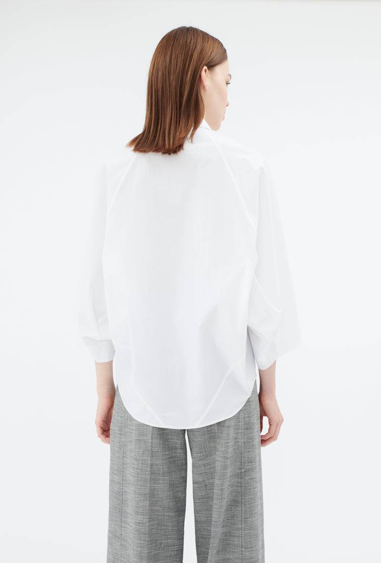 Odeeh Cotton Popeline Bluse, White Hotsell